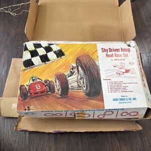 Vintage 1960's Marx Indy Style Sky Driver Jump Road Race Slot Car Set No. 22753